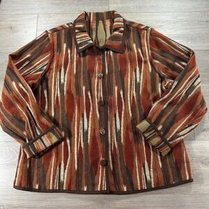 Winding River Women's Large Aztec Print Geometric Tapestry Reversible Button USA